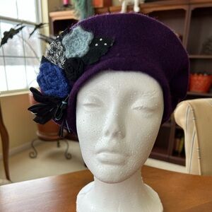 Stylish Purple Wool Beret plus a Navy one